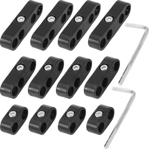X Autohaux 6pcs 12pcs 7mm 8mm Spark Plug Wire Separators Dividers Looms Hose Separator Clamp Fitting Adapter with Wrench for Car