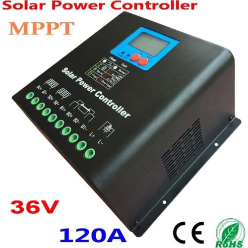 36V PV Solar Panel Battery Charger LCD Display, 120A MPPT Solar Charge Controller 36V Battery Regulator use home solar system