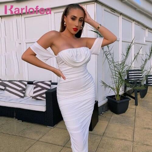 Karlofea Summer 2020 Madaxi Dress For Women White Mesh Elegant Daily Outfits Wear Vestidos Fashion Wedding Celebrity Party Dress