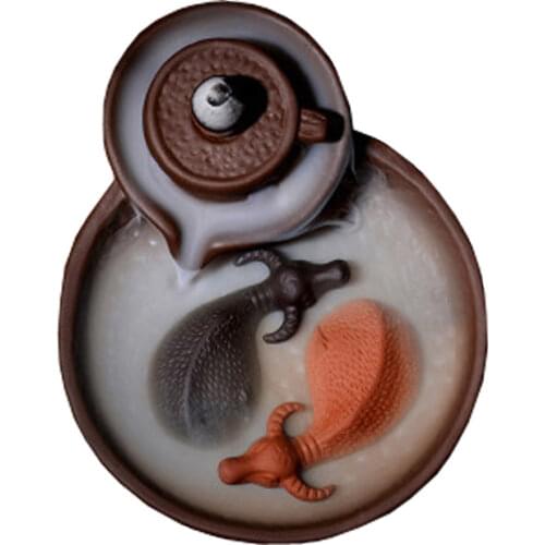 Goldfish Backflow Incense Burner Home Decor Ceramic Goldfish Incense Stick Holder Lotus Buddhist Censer