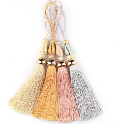 1Pc Golden Tassels Crafts Trim Hanging Rope Silk Fringe Curtain Decor Home Accessories Jewelry DIY Decorative Key Tassel