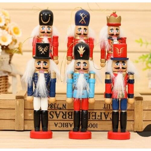 12cm Nutcracker, Wood made puppets doll toy, pure manual coloured drawing Walnuts soldiers 6 pcs/lot D313