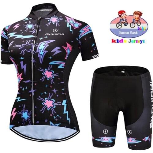 2021 Children Cycling Jersey Short Sleeve Bike Wear Pink Cycling Clothes Kids Outdoor Sports Cycling Clothing MTB Ropa Ciclismo