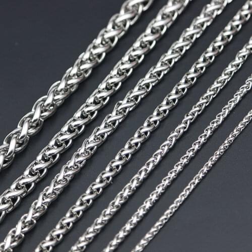 3/4/5/6/7/8mm Keel Link Chain 316L Stainless Steel Cool Mens Polishing round franco Necklace