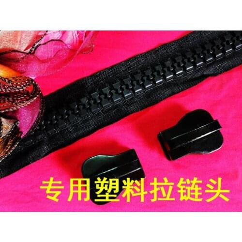 30# biggest resin zipper for sewing 2meters with 2pcs slider bags tent luggages yatch zipper close end thick black