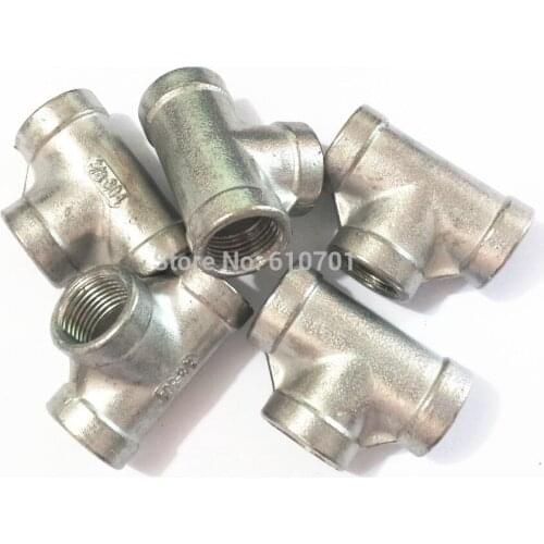5PCS 3/8" Tee 3 way Female Stainless Steel 304 Threaded Pipe Fitting BSPT NEW