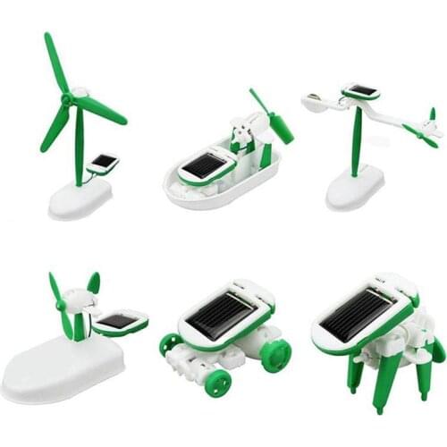 6 In 1 Solar Assembled Toys Animal Dog Cat Car Boat Fan Science And Education Puzzle DIY Assembly Kid Kit Kids Educational Toys