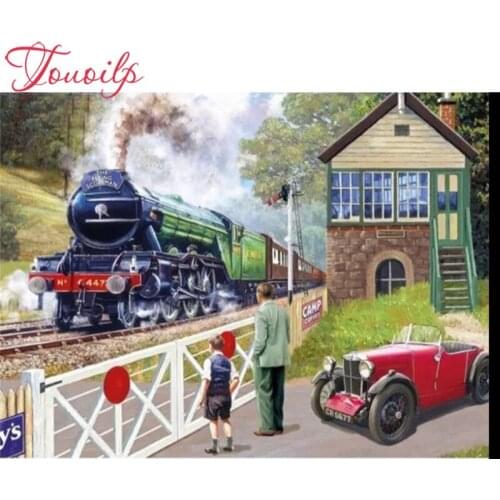 Touoilp Square&round full Drill train Diamond Embroidery 5D Diamond Painting Cross Stitch Picture Rhinestone Diamond Mosaic