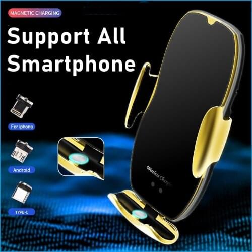 Tongdaytech 15W Car Wireless Charger Holder For Iphone 11 12 Pro Max Samsung Automatic Sensor Magnetic Fast Charger In Car Stand