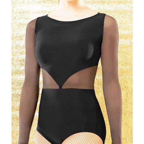 Dance practice perspective bodysuit top long sleeve blouse T16004