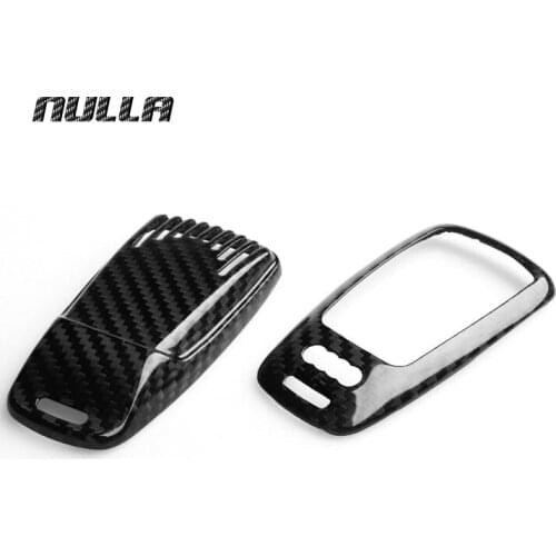 NULLA Carbon Fiber For Audi NEW A4 A4L TT A5 S5 2017 Car Styling Accessories Key Case Remote Holder Shell Decoration