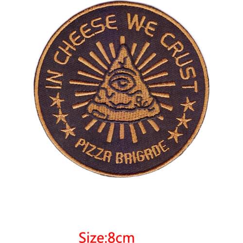 Designs PIZZA ROCK BAND CHEESE crust Embroidered Patch Iron Sew Logo Hardcore Emblem Custom