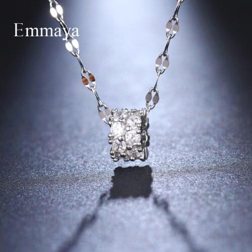 Emmaya Classic And Ingenious Circular Shape Necklace With Three Zirconia Color Female Fashion Decoration In New Trend Party