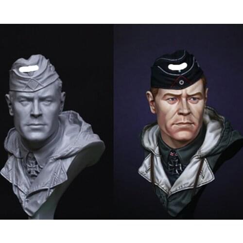 1/10 resin figure bust model WW2 World War II armored commander GK white model hand to do X122