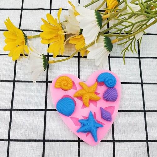 Cake Decorating Tools DIY Sea Conch Starfish Shell Fondant Candy Silicone Molds Creative Chocolate Accessaries