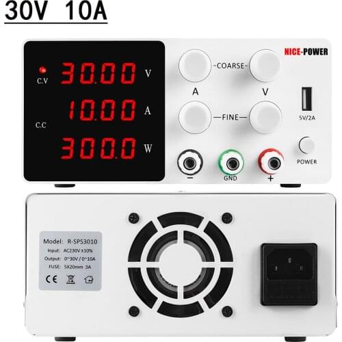 0.01V 30V 10A Fine Adjustment Regulated DC Power Supply Lab Switching Adjustable Power Supplies 4 Digits Display