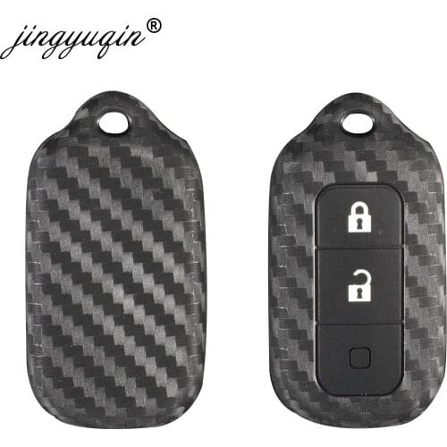 Jingyuqin 10pcs Carbon Silicone Car Key Case Fob for Toyota Corolla Camry Matrix Pontiac Vibe 3Button Remote Key Cover