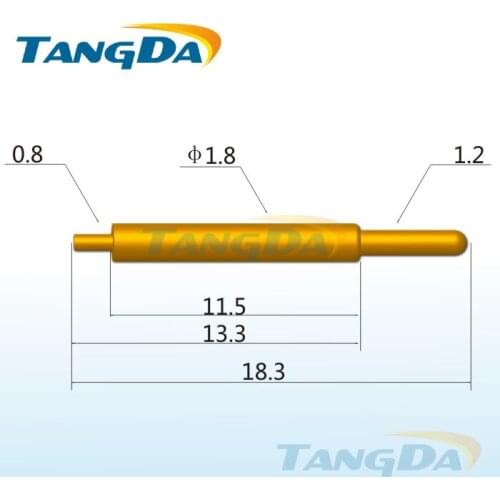 Tangda pogo pin connector DHL/EMS D1.8*18.3mm 1.2A Beauty equipment medical probe Signal test probe Spring thimble