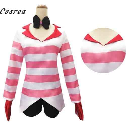 Hazbin Cosplay Hotel Costume Tops + Pants Suits Womens Girls Hazbin Dust Cos Angel Uniform Halloween Carnival Party outfit