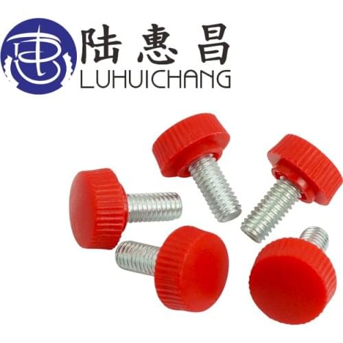 LUCHANG 20pcs M6 16# Red Plastic Tighten Thumb Screw Knurled Knoba Djusting Hand Screw
