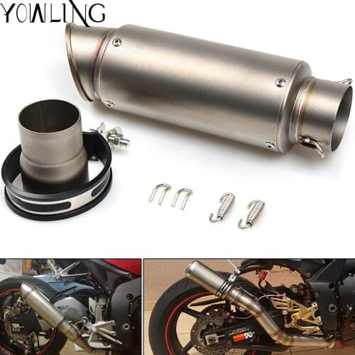 Inlet 51-61mm Modified Motorcycle Exhaust Pipe Muffler Exhaust Mufflers Carbon Fiber Stainless Steel Exhaust Sticker DB Killer