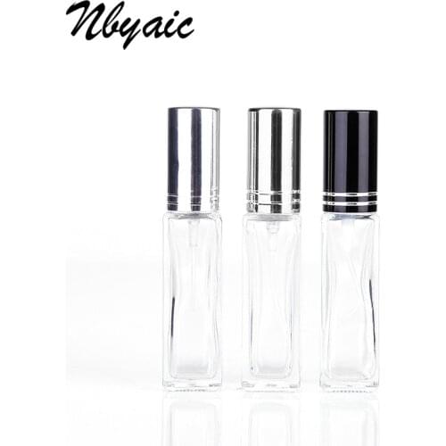 Nbyaic 1Pcs 6ml 9ml Rectangular Glass Bottle Mini Perfume Bottle Spray Empty Bottle Portable Bottle
