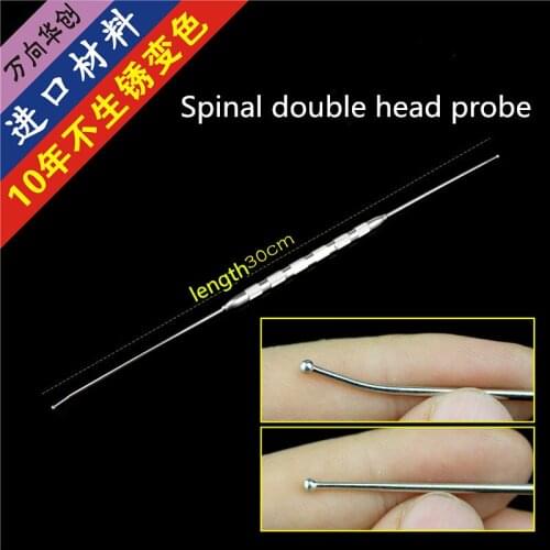 Orthopedic instrument medical spinal pedicle rigid double head probe nerve root probe lumbar vertebra neurosurgery trial tool ao