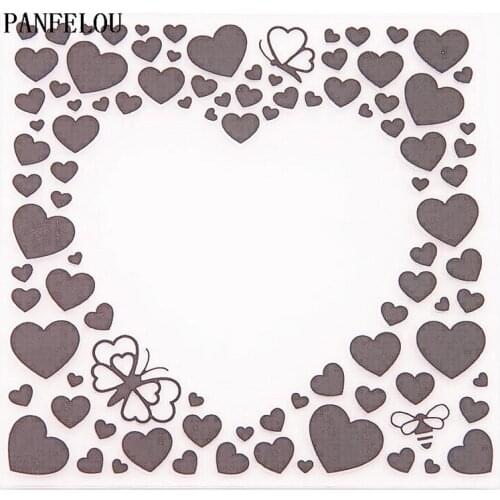 PANFELOU 3D Sweet lovee Embossing folders Plastic For Scrapbooking DIY Template Fondant Cake Photo Album Card Making