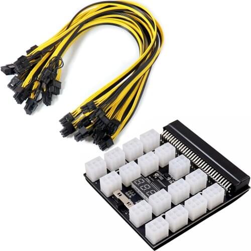 12V PCI-E 12/17x 6 Pins Power Adapter Server Power Supply Breakout Board For HP 1200W 750W PSU Server GPU BTC Mining