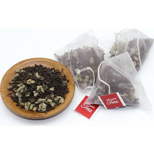 500pcs/lot Empty Triangle Tea Bags L6.5*8cm S 5.8x7cm Label Heal Seal Nylon Filters Herb Loose Tea Infuser Strainers