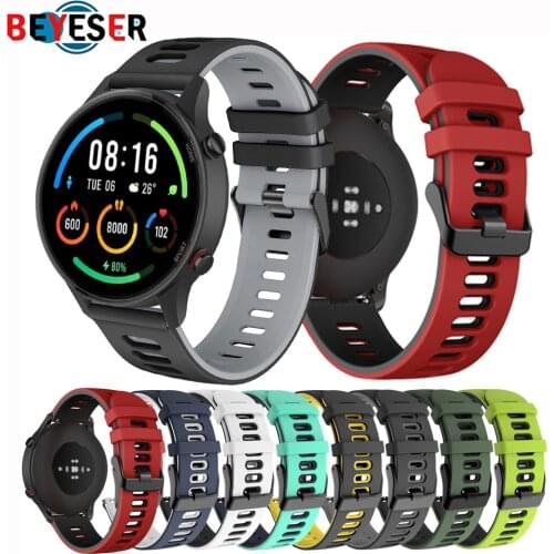 For Xiaomi Color Watch Strap MI Smart Watch Color Silicone Watchband Replacement Sport Bracelet 22mm Watch Band