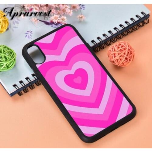 Aprarvest Strawberry Sweet Heart Silicone Rubber Phone Case Cover For iPhone 6 6S 7 8 PLUS X XS XR 11 12 MINI PRO MAX