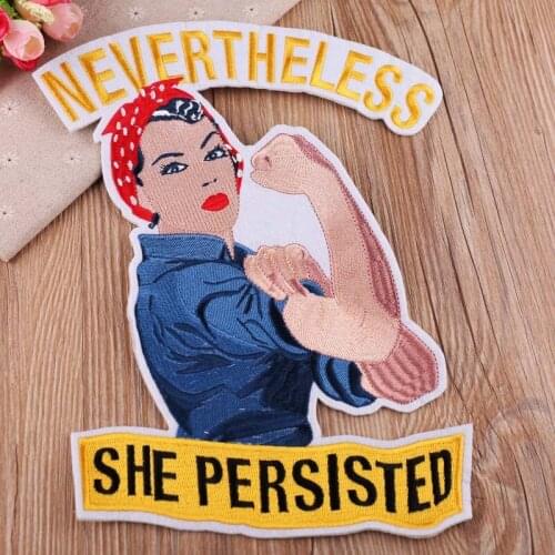 Fabric custom water-soluble cloth stickers according to cloth stickers computer embroidery chapter strong woman patch