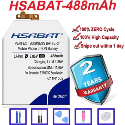 Top Brand 100% New 488mAh C11N1502 Battery for Asus Zenwatch 2 WI501Q 0B200-01630000- in stock