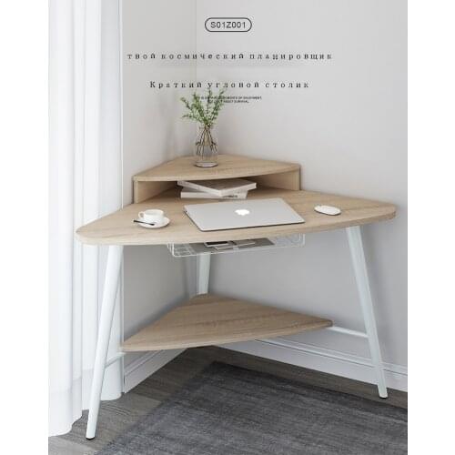 Corner computer desk corner desktop home simple bedroom study desk bookshelf small apartment triangle table