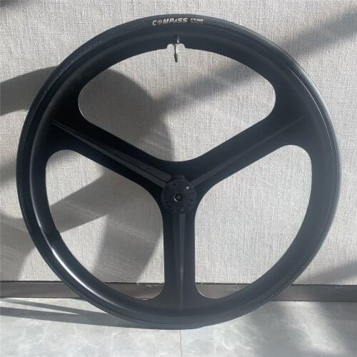 Magnesium Alloy bike wheel 700C bike rim 3 spokes fixie Bicycle Mag TRI front rear wheel Mag Alloy Fixed gear bike wheels