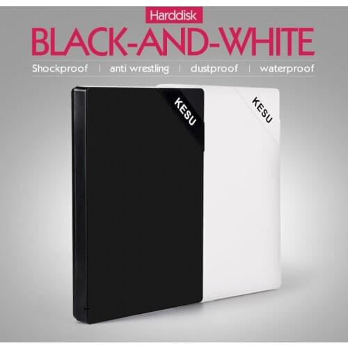 Original KESU 2.5'' External Hard Drive USB3.0 HDD Portable External HD Hard Disk for PC Mac Desktop Laptop Server (Black/White)