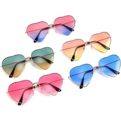 Ladies Heart Shaped Sunglasses metal Women Brand Designer Fashion Rimless LOVE Clear Driver Goggles Sun Glasses Oculos UV400