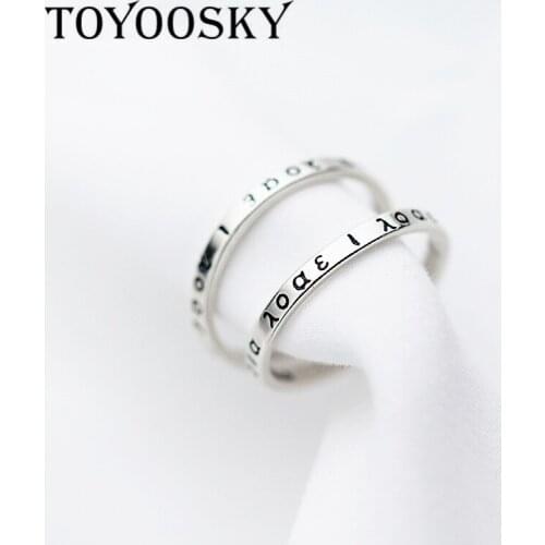 1 Pcs Real 925 Sterling Silver Vintage Classical Greek Letters Open Ring For Women Fashion Contracted Jewelry Adjustable
