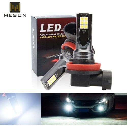 1Set Fog Light H7 H4 H8 H11 HB3 9005 HB4 3030 LED 12 Smd Lamps For Cars Mini Headlight Bulbs Super Bright 8000K 3000K Auto 12V