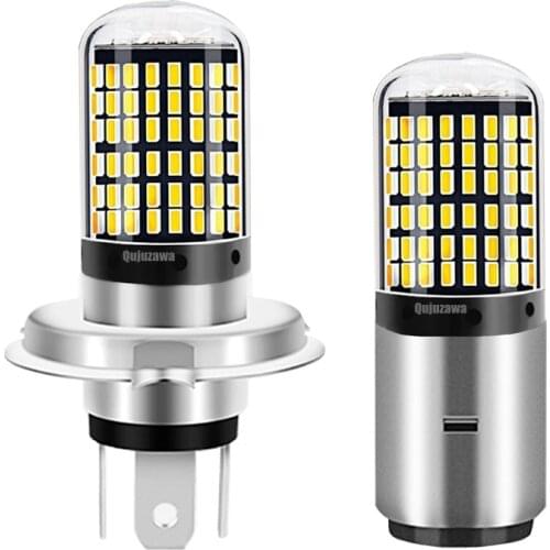 1PCS 2019 NEW H4 H6 BA20D LED Motorcycle Headlight Bulbs High Quality 144 SMD LED Hi/Lo Lamp Scooter Fog Lights 9V-80V