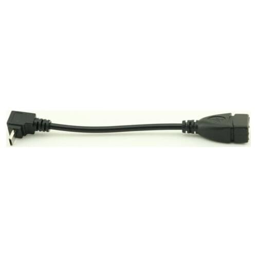 1pcs Down Angle OTG Micro USB B Male to USB 2.0 A Female Data Charge Adapter Cable 13cm