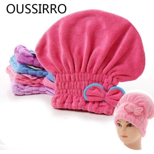 1Pcs Cute Bowknot Bathroom Hair Towel Drying Towel Ladies Fiber Absorbent Dry Towels Thicken Hair Shower Bath Towel For Women