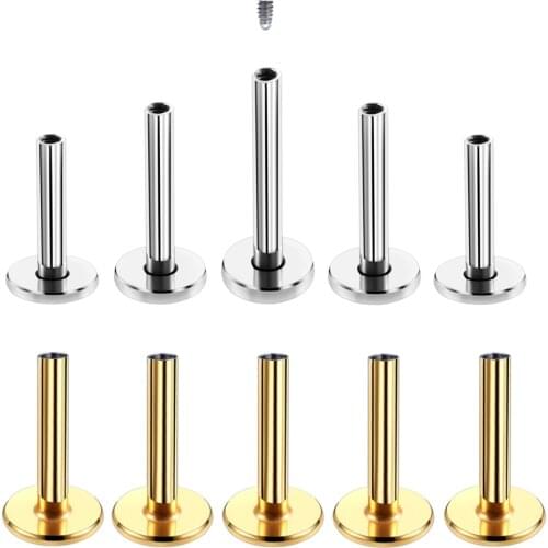 10Pcs 16G 1.2X6/8/10mm Internally Thread Bar Body Jewelry Accessories for Nose Ring Helix Tragus Labret Piercing Replacement Rod