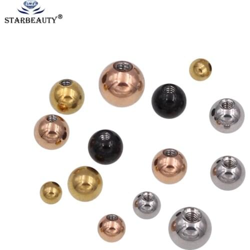 10pcs/lot 3Color 3/4/5/6mm Stainless Steel Piercing Ball 14/16G Lip Nose Tongue Belly Navel Ring Body Jewelry Piercing Parts