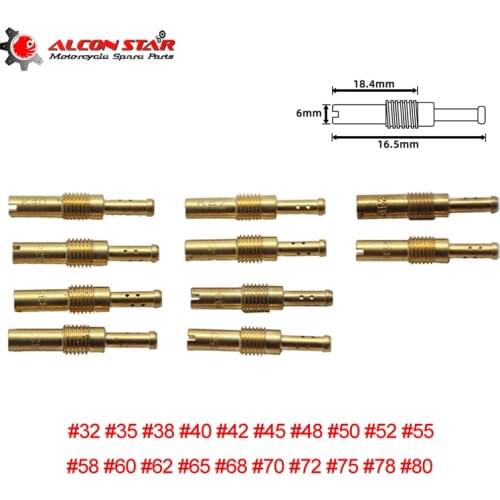 Alconstar 10pcs Carburetor Main Jet Kit Slow Pilot Jet Vice Injector Nozzle For Keihin CV / CVK / CVVD /FCR / PWK / VA/ VB/ VE