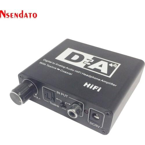 Digital To Analog Audio Hifi Headphone Amplifier Converter Optical Toslink Coaxial To Toslink Coaxial 3.5mm with optical cable