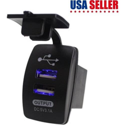 Switch 3.1A Dual-USB Car Charger Wide Voltage Design Quick Charging Compatible Digital Products Mobile Phone Music Player Camera