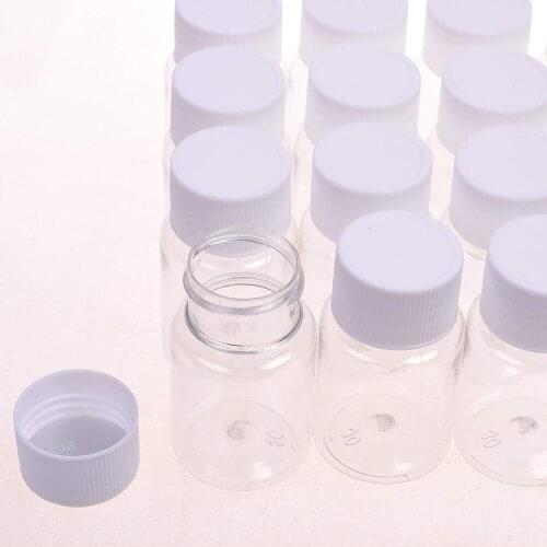 Free Shipping 60pcs/lot 15ML Plastic Clear Empty Plastic Solid Powder Medicine Pill Cylindrical Chemical Container pill bottle