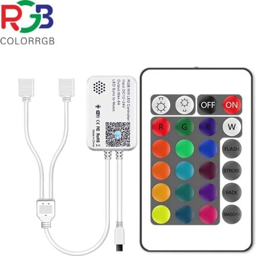 WIFI Control BOX For Led strip Work with Google Home ,Alexa Comes with 24 Keys Remote Control
